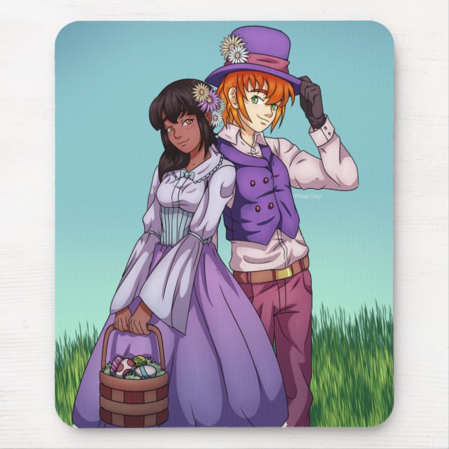 Spring Easter Couple Mouse Pad (Front)