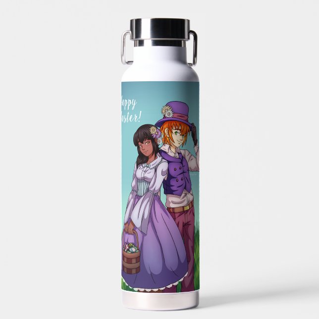 Spring Easter Couple Water Bottle (Front)