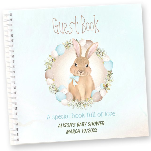 Spring Easter Cute Bunny Baby Shower Guest Book (Spring Easter Cute Bunny Baby Shower Guest Book)