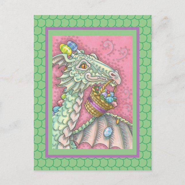 SPRING EASTER DRAGON EGG DROP, FANTASY POSTCARD (Front)