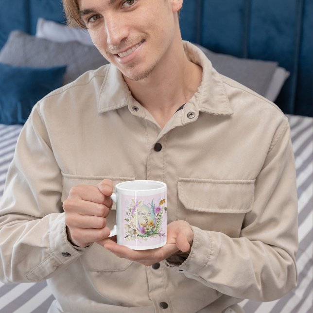 Spring Easter Egg Bird Flowers Floral  Large Coffee Mug (Creator Uploaded)