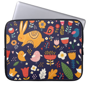 Spring Easter: flowers, bunnies collection Laptop Sleeve