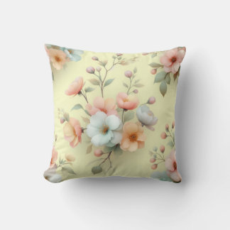 Spring Easter Flowers Throw Pillow