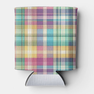 Spring/Easter pastel plaid/tartan Can Cooler