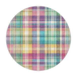 Spring/Easter pastel plaid/tartan  Cutting Board