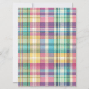 Spring/Easter pastel plaid/tartan Holiday Card