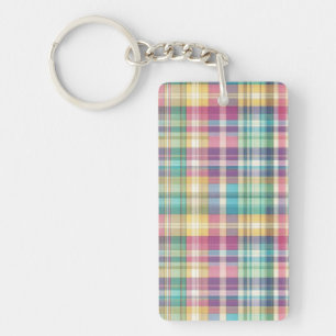 Spring/Easter pastel plaid/tartan  Keychain