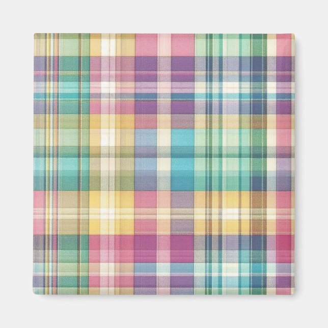 Spring/Easter pastel plaid/tartan  Magnet (Front)
