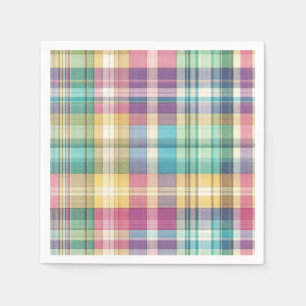 Spring/Easter pastel plaid/tartan  Napkin