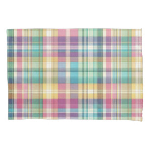 Spring/Easter pastel plaid/tartan  Pillowcase