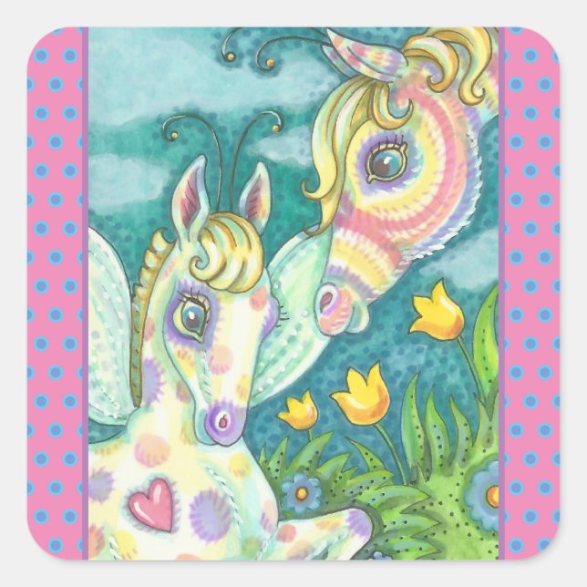 SPRING EASTER, RAINBOW BABY HORSE, FAIRY STICKERS (Front)