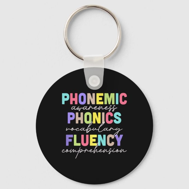 Spring Easter Reading Teacher Science Of Reading  Keychain (Front)