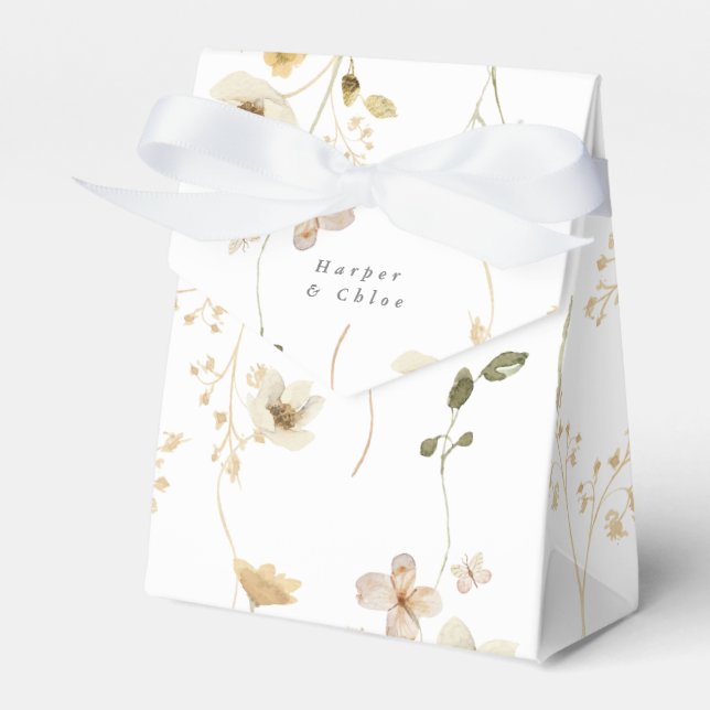 Spring Elegant Boho Wildflower Wedding Favor Box (Front Side)