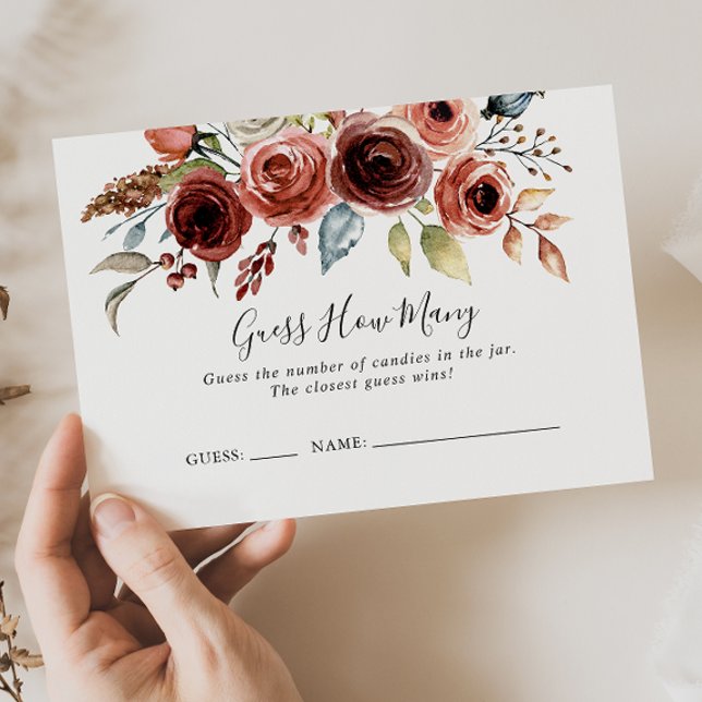 Spring Elegant Floral Guess How Many Game Card (Creator Uploaded)