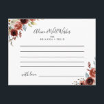 Spring Elegant Floral Wedding Advice Card<br><div class="desc">This spring elegant floral wedding advice card is perfect for a simple wedding. The design features Pink, blush, red, blue and burgundy hand-painted beautiful flowers coupled with green foliage. These cards are perfect for a wedding, bridal shower, baby shower, graduation party & more. Personalize the cards with the names of...</div>