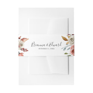 Spring Elegant Floral Wedding Invitation Invitation Belly Band