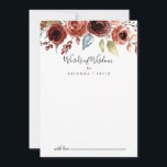 Spring Elegant Floral Wedding Words of Wisdom Advice Card<br><div class="desc">This spring elegant floral wedding words of wisdom advice card is perfect for a simple wedding. The design features Pink, blush, red, blue and burgundy hand-painted beautiful flowers coupled with green foliage. These cards are perfect for a wedding, bridal shower, baby shower, graduation party & more. Personalize the cards with...</div>