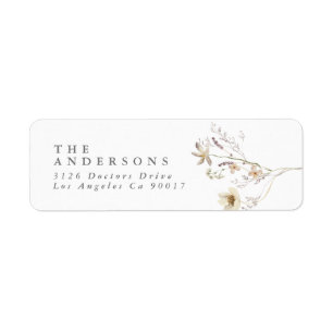 Spring Elegant Wildflower Wedding Return Address