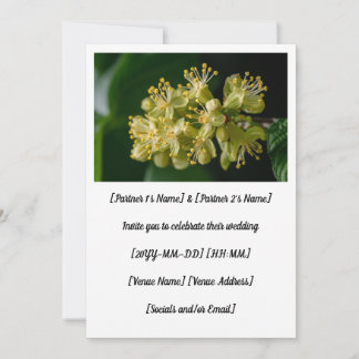 Spring Elm Flowers Wedding Invitation