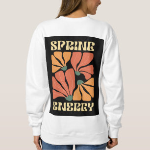 Spring Energy Retro Floral Design Vintage Abstra Sweatshirt