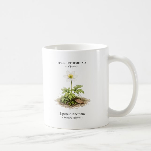 Spring Ephemerals of Japan – Japanese Anemone Coffee Mug (Right)