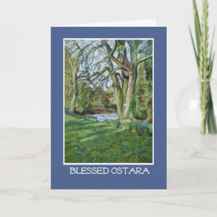 Spring Equinox Card - Riverbank in Early Spring