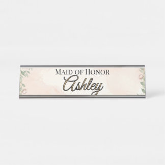 🌸 SPRING — “Ethereal Garden” Maid of Honor Desk Name Plate