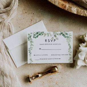 Spring Eucalyptus Greenery Minimalist RSVP Card