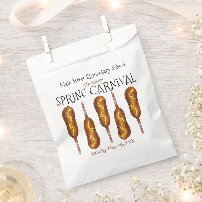 Spring Fair Carnival Festival Corn Dog Corndog Favour Bag (Clipped)