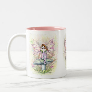 Spring Fairies Art by Molly Harrison Two-Tone Coffee Mug