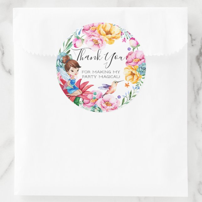 Spring Fairy Birthday Party Favour Stickers (Bag)