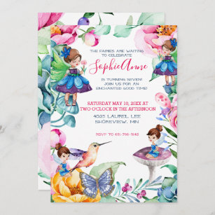 Spring Fairy Birthday Party Invitation