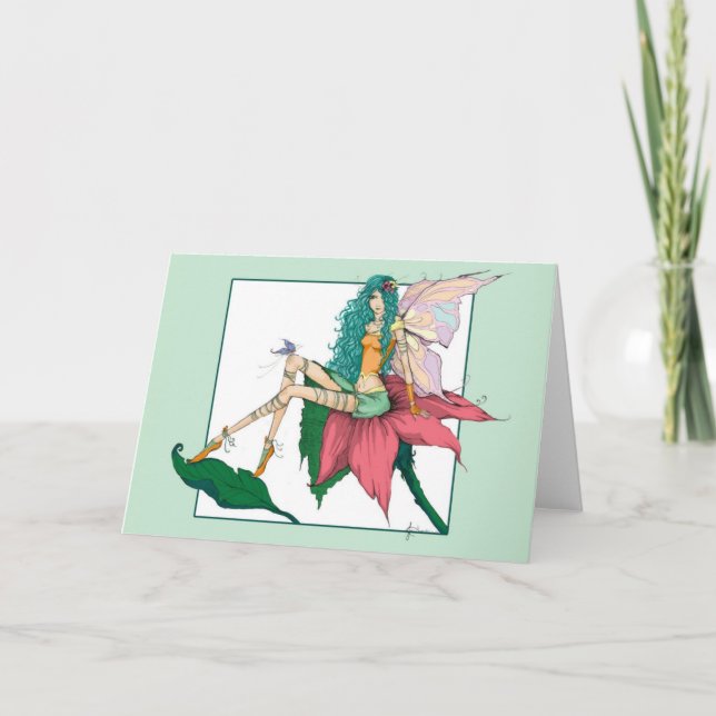 Spring Fairy Blank Greeting Card (Front)