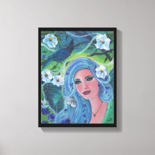 Spring fairy moonflower art by Renee Lavoie  Canvas Print