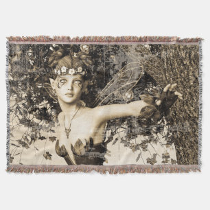 Spring Fairy Vintage Throw Blanket