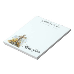 Spring Faith & Floral Easter Greeting Notepad