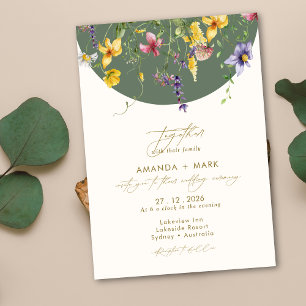 Spring Fall Boho Wildflower Whimsical  Invitation