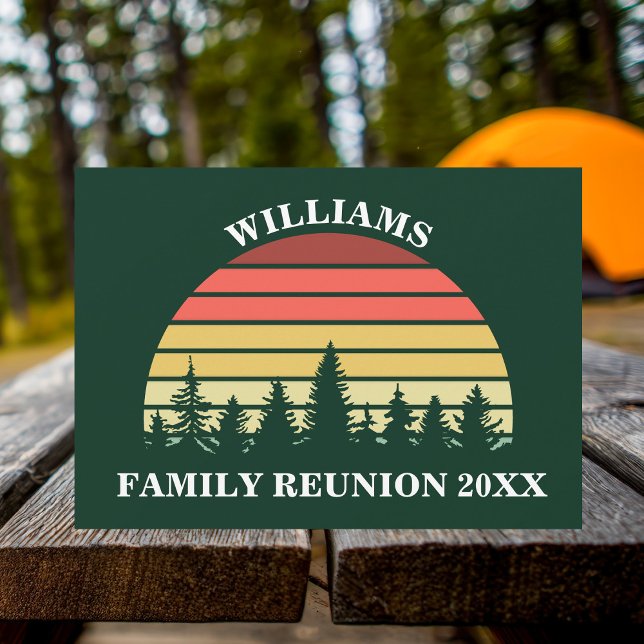 Spring Family Reunion Forest Sunset Custom Party Invitation (Creator Uploaded)