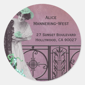 Spring Fancy in Rose and Green - Address Labels