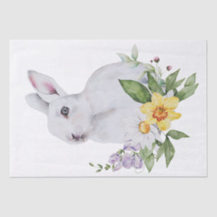Spring Farm Bunny Floral Watercolor Tissue Paper