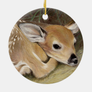 Spring Fawn Ceramic Ornament