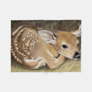 Spring Fawn Fleece Blanket