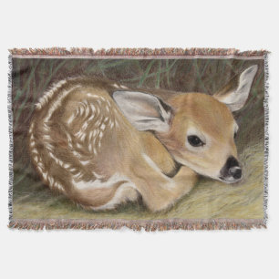 Spring Fawn Throw Blanket