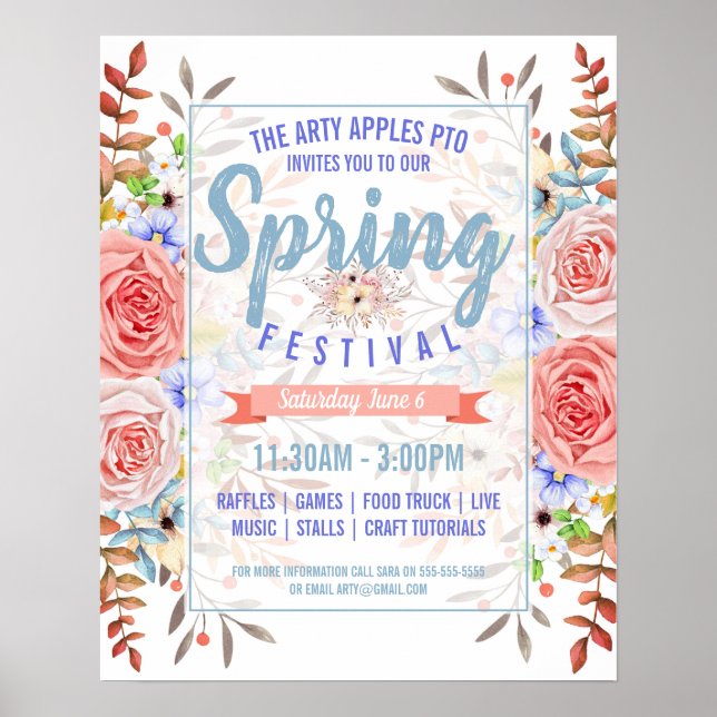 Spring festival Fling Flyer Spring Break poster (Front)