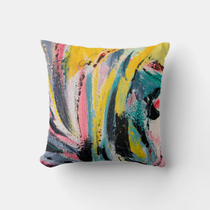 Spring Festival. Multicolored texture painting. Ab Throw Pillow
