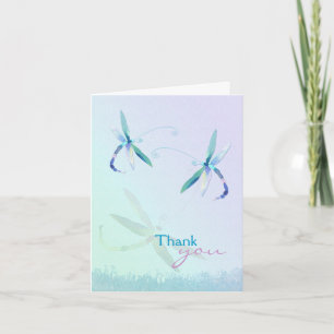 Spring Field Dragonflies Wedding Thank You Cards