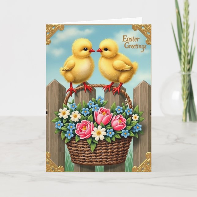 Spring Fledglings Basket Card (Front)