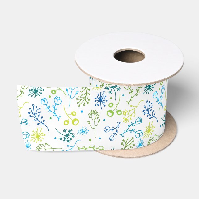 Spring Fling Floral Satin Ribbon (Spool)
