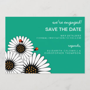 Spring Fling Gerbera Daisies SAVE THE DATE-green Save The Date