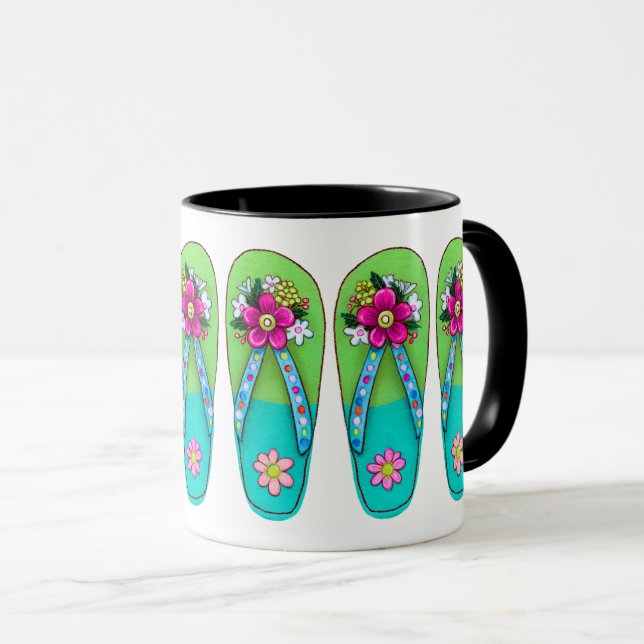 Spring Flip Flops in Bright Colours Mug (Front Right)